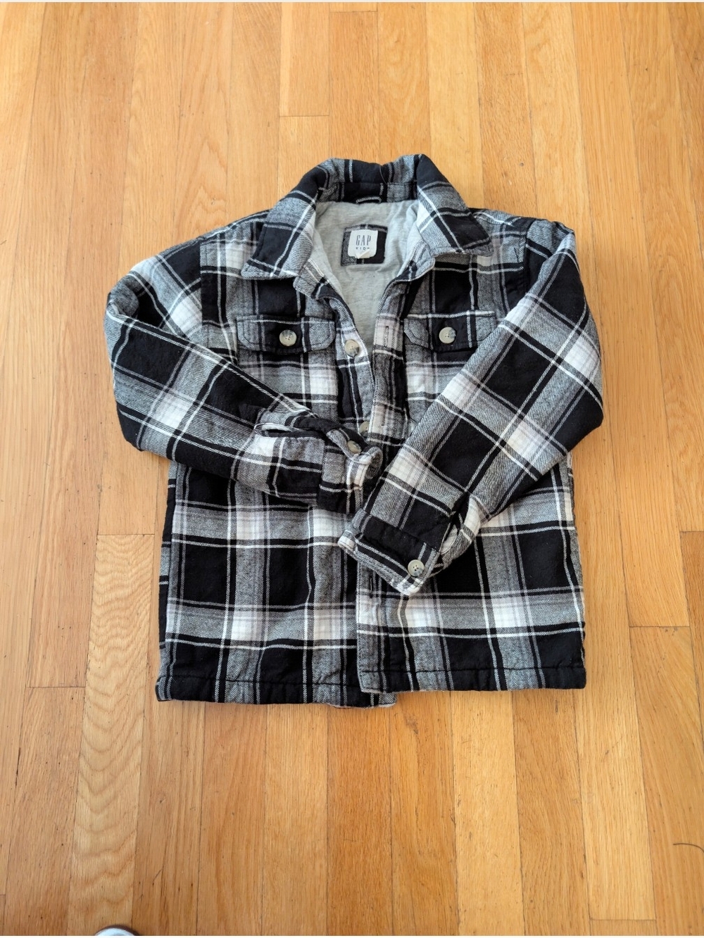 GAP Black and White Plaid Button-Down Shirt
